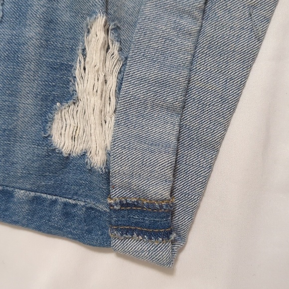 7 for All Mankind Distressed Denim Shorts, Color Blue Size 25 - Picture 5 of 15